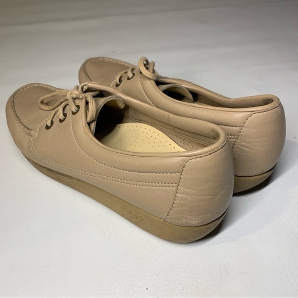SAS Siesta Tan Beige Lace Up Moc Toe Flats Loafers Women’s Size 9.5 N - Picture 9 of 15